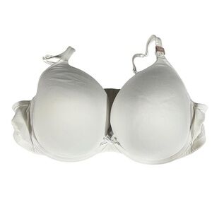 CACIQUE ~ NEW The Cotton Collection White Boost Plunge Bra 46DD